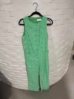 Greylin Mint Green Eyelet Sleeveless Jumpsuit